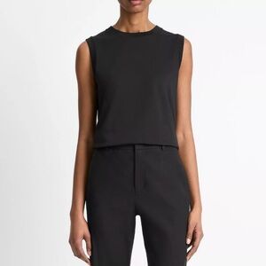 VINCE Pima Cotton Muscle T-Shirt in Black